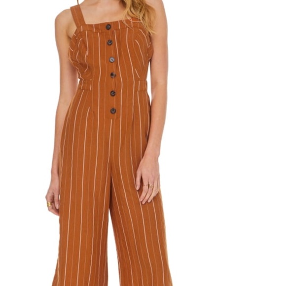 orange and white striped jumpsuit